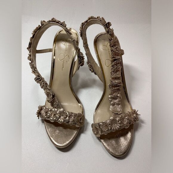 Jessica Simpson Jessin Gold Ankle Wrap Sandals‎ – Women’s Size 9.5 - Picture 2 of 13